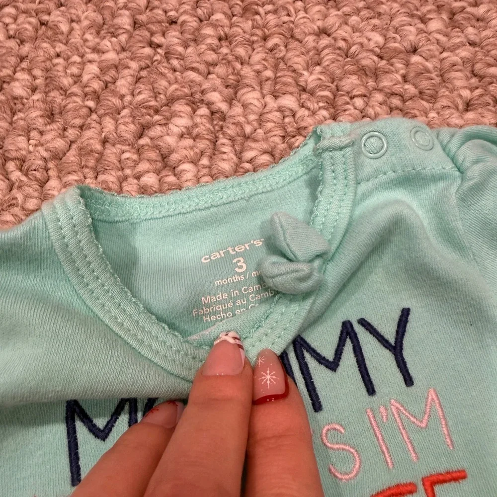 Carters Baby Girl Mint Owl Bodysuit & Leggings Set Size‎ 3 Months - Picture 4 of 4